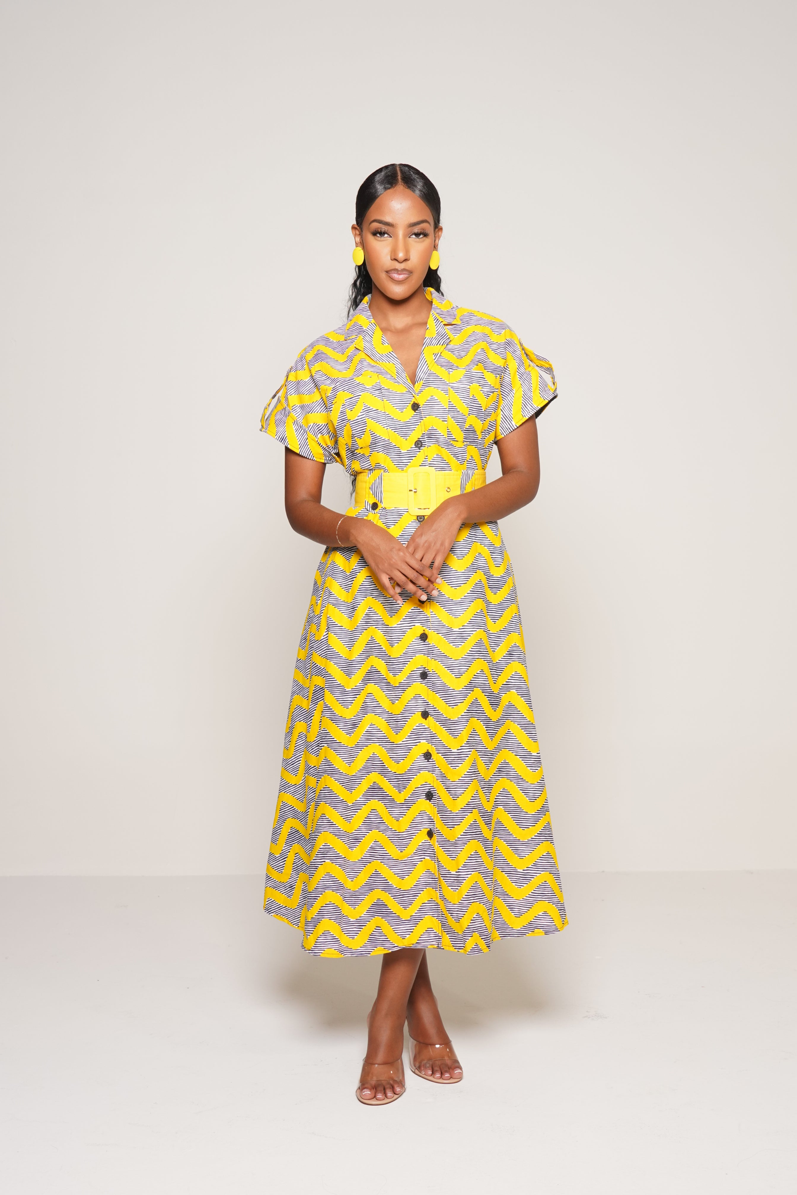 MUSEA Belted ANKARA Midi Dress Lili Creation