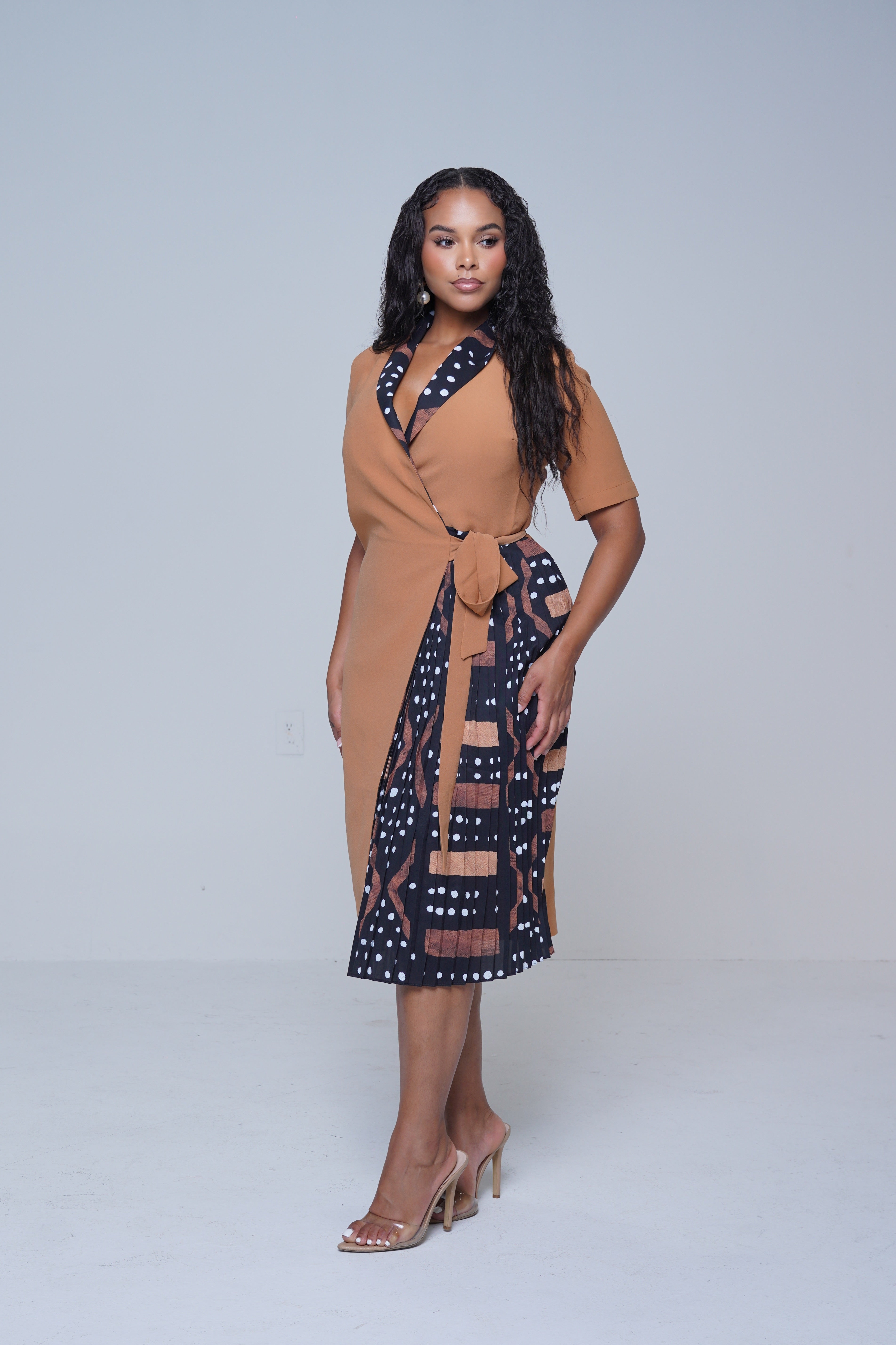 LILI CREATION ASYMETRIC PLETAED BLAZER DRESS Lili Creation