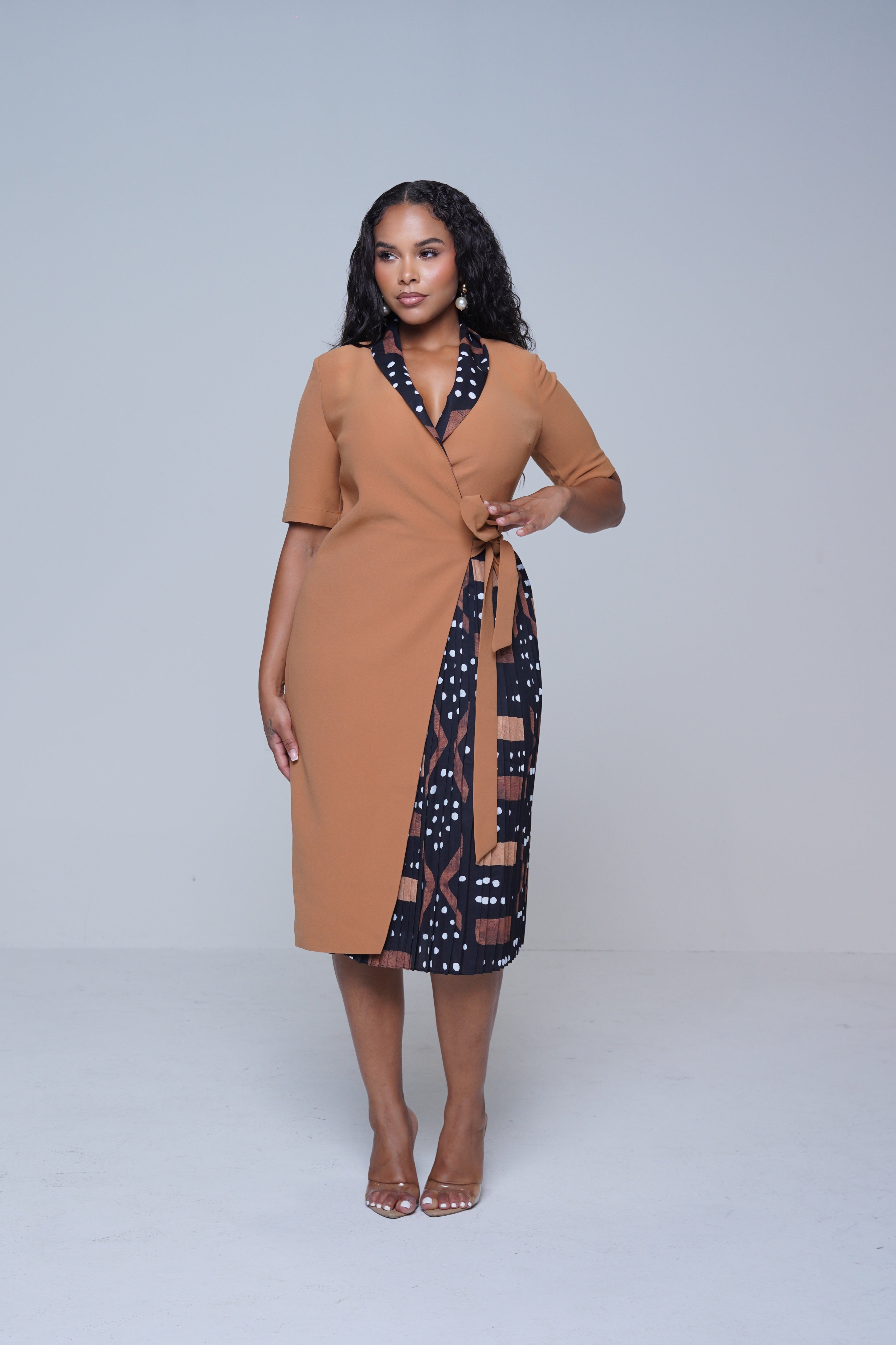 LILI CREATION ASYMETRIC PLETAED BLAZER DRESS Lili Creation