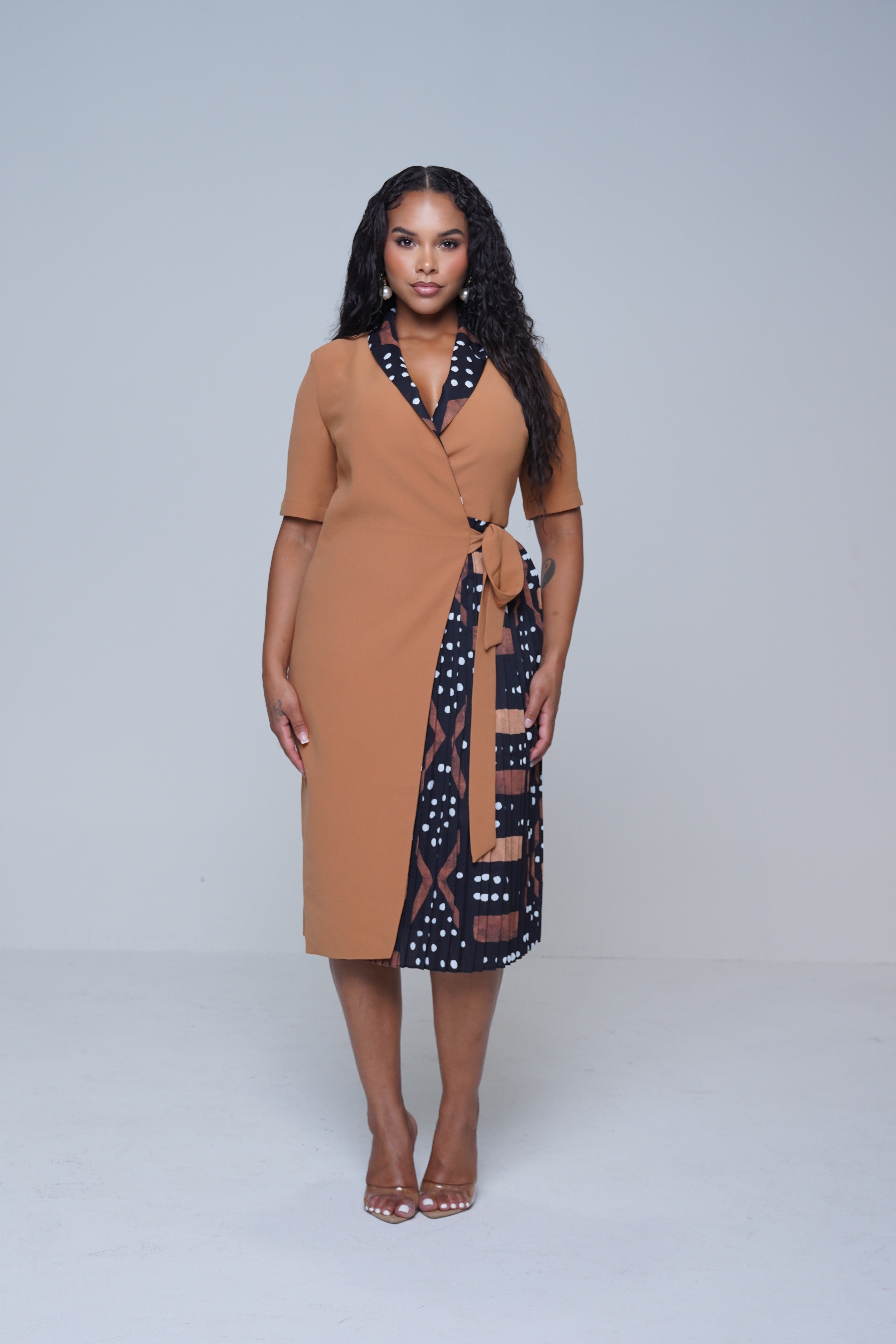 LILI CREATION ASYMETRIC PLETAED BLAZER DRESS Lili Creation