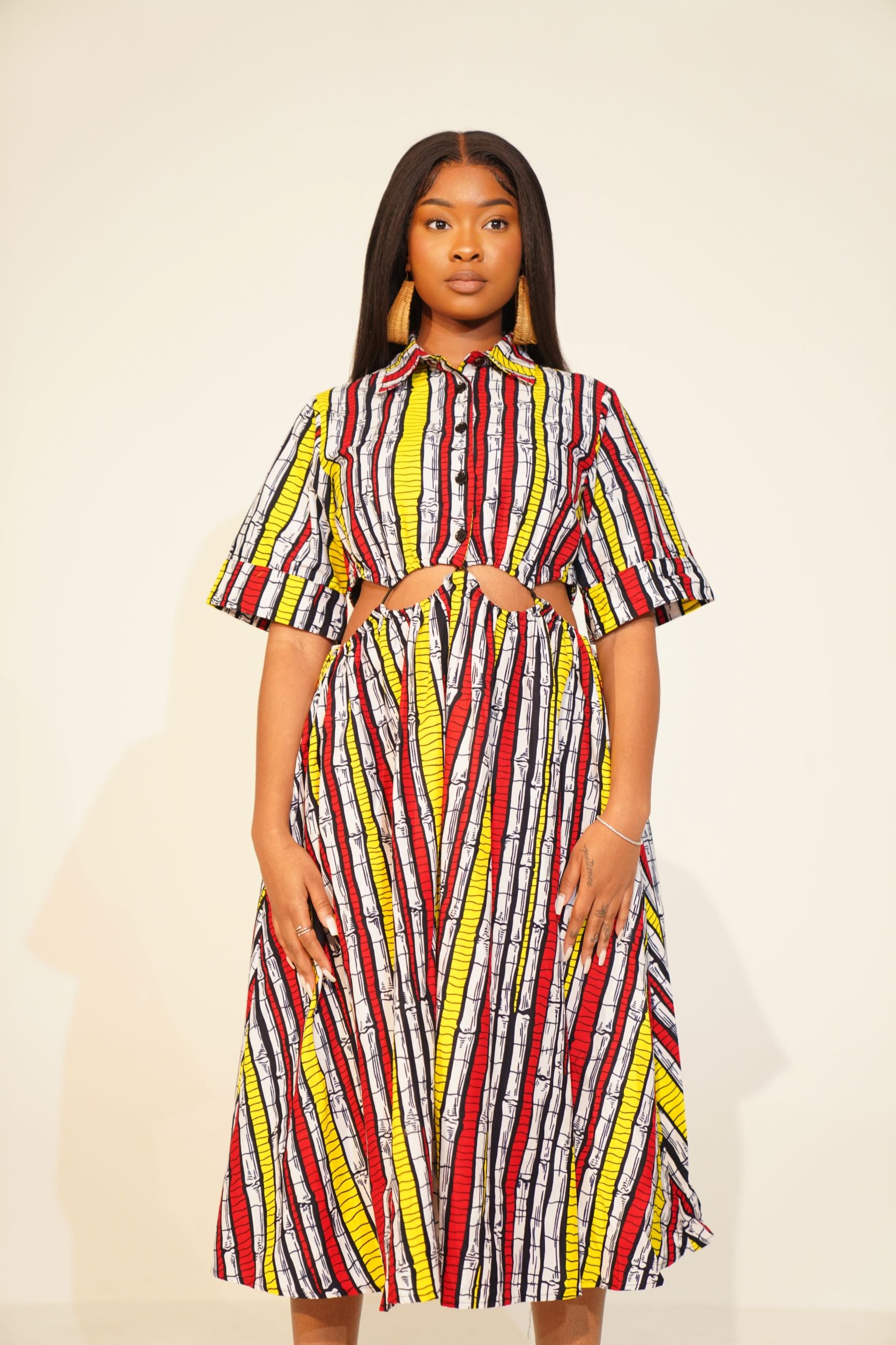 CUT OUT MIDDLE MIDI DRESS Lili Creation