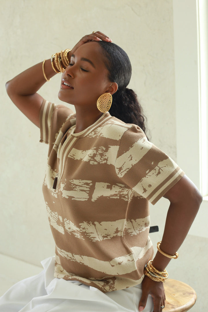 TRIBAL KNIT UNISEX POLO Lili Creation