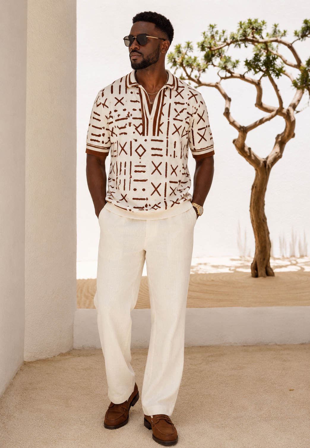 TRIBAL KNIT UNISEX POLO Lili Creation