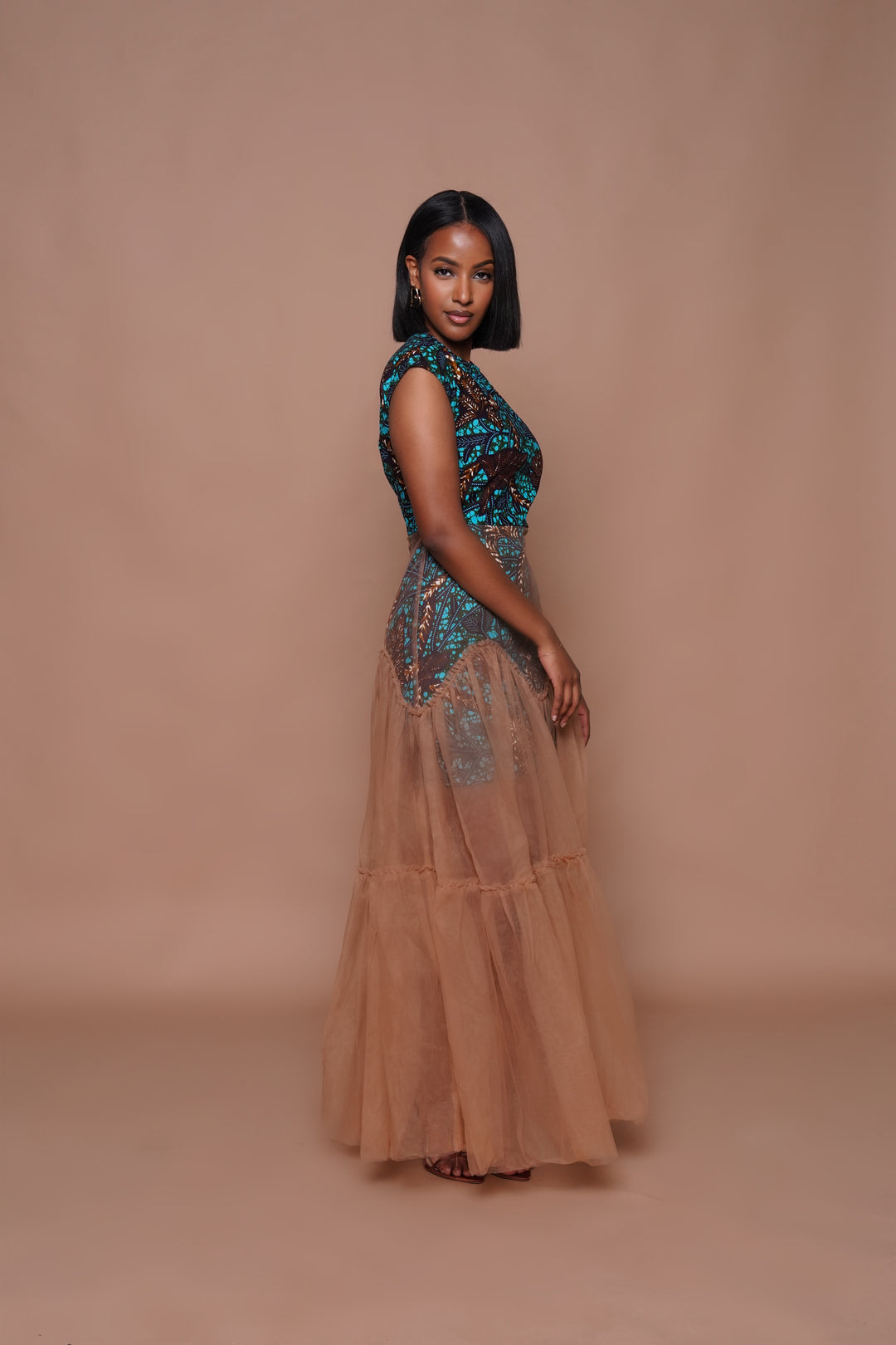 knee length dresses for ladies ZINA Maxi Mesh Dress – African Party Dress