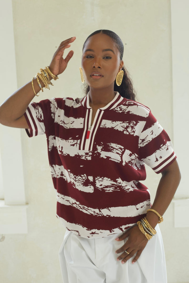 TRIBAL KNIT UNISEX POLO Lili Creation