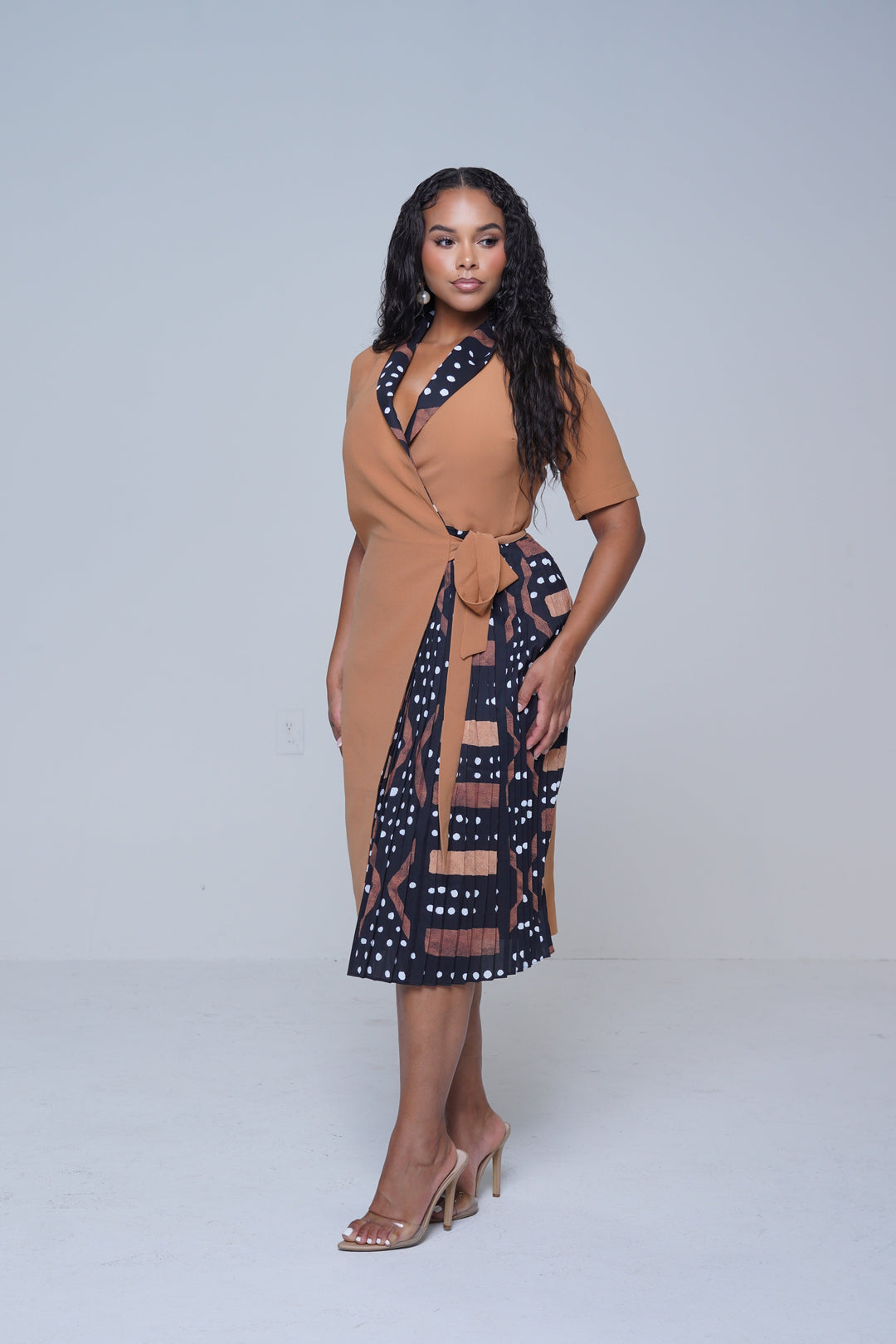 LILI CREATION ASYMETRIC PLETAED BLAZER DRESS Lili Creation