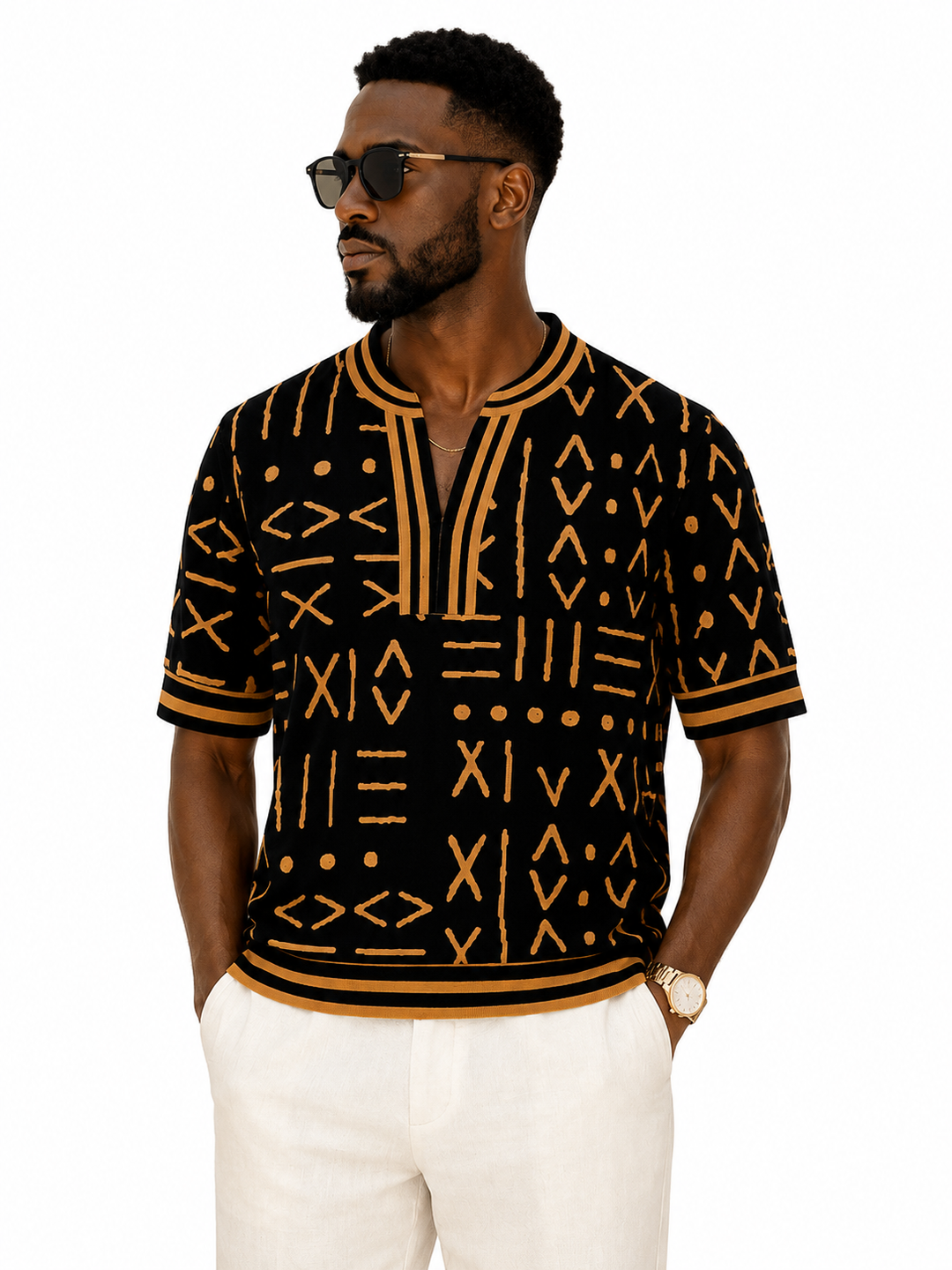 TRIBAL KNIT UNISEX POLO Lili Creation