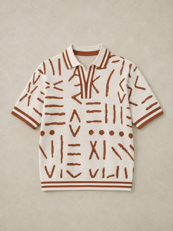 TRIBAL KNIT UNISEX POLO Lili Creation