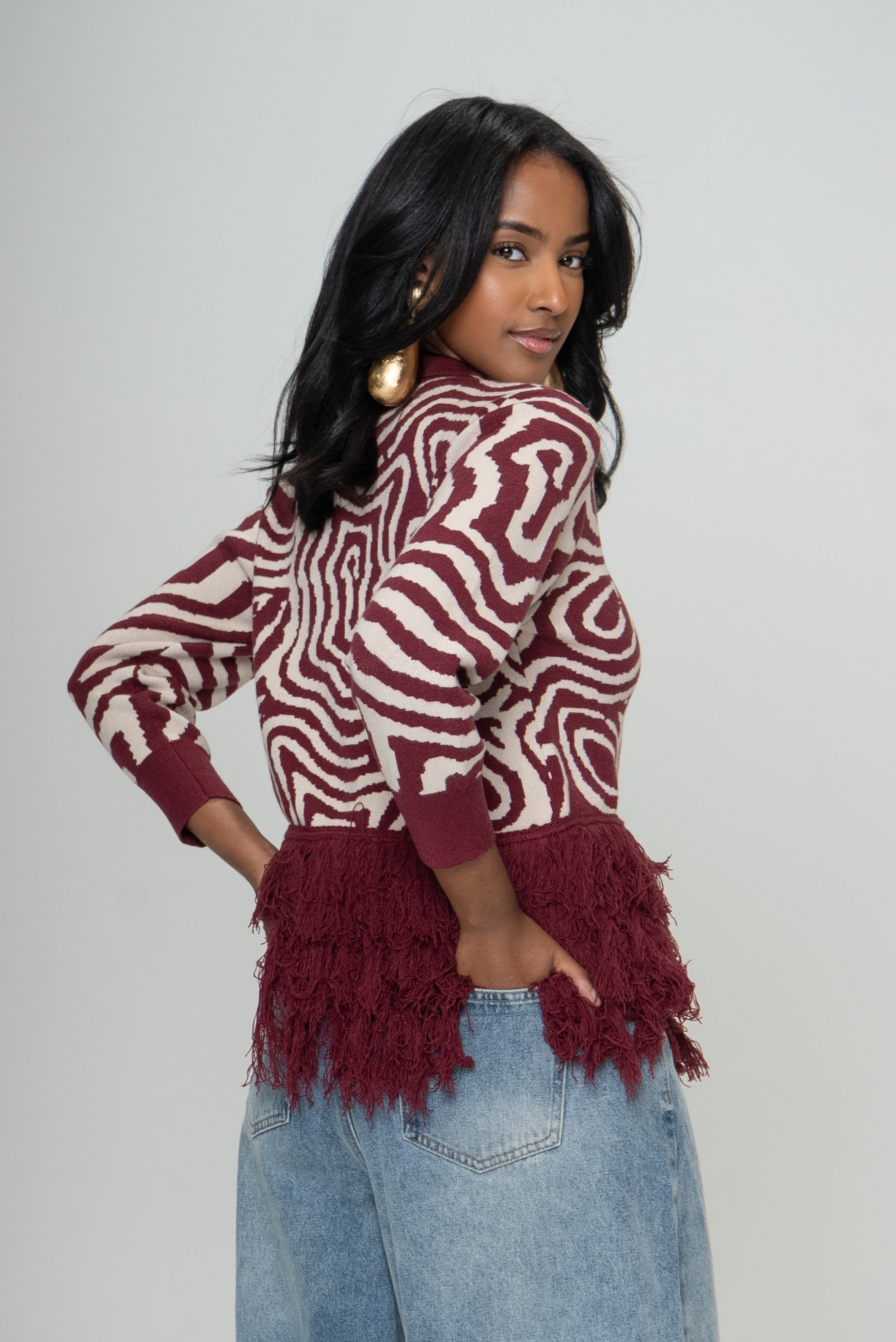 LOVA FRINGE KNIT TOP Lili Creation
