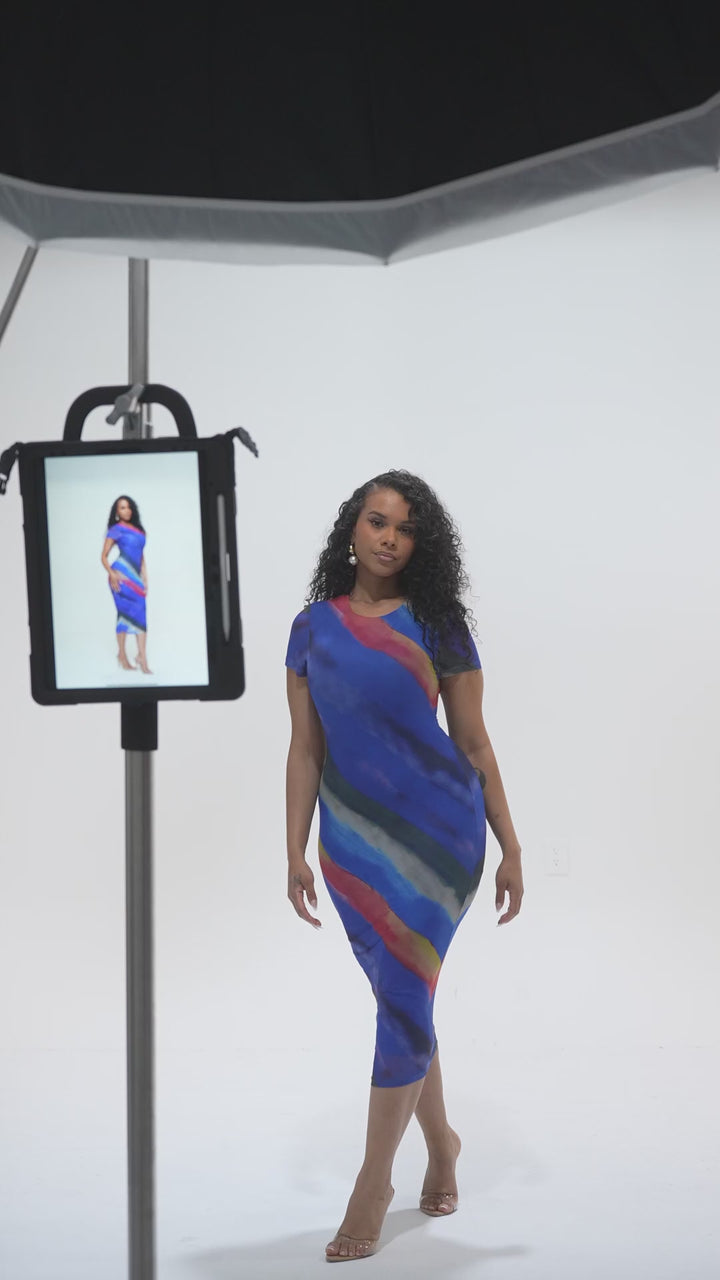 ROBE MIDI EN MAILLE OCEAN BREEZE