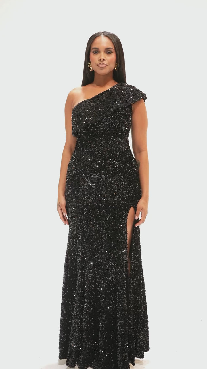 MIDNIGHT SPARKLE SEQUIN MAXIDRESS