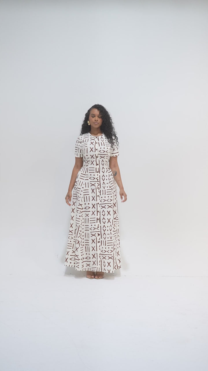 NYA MUDCLOTH MAXI DRESS