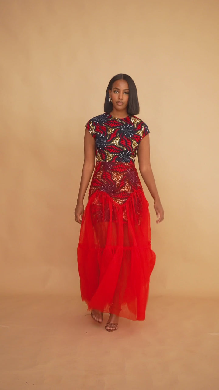 AMARA Maxi Tulle Dress – African Style | Lili Creation


