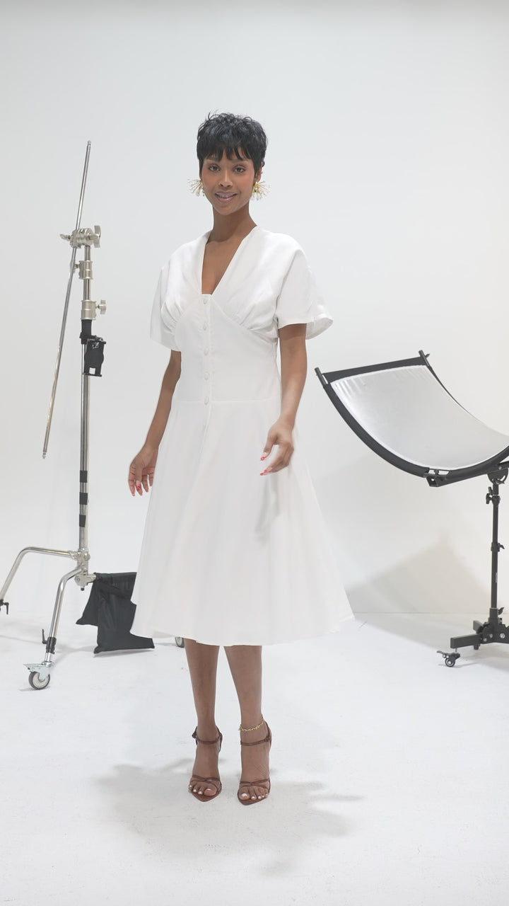 LUNA MIDI WHITE DRESS